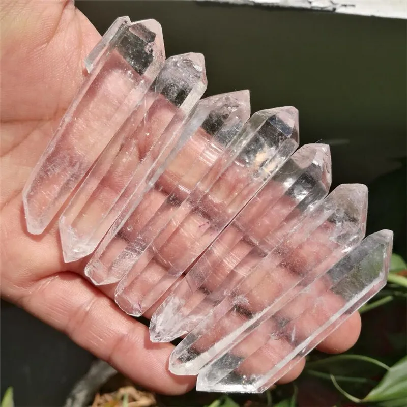 7pcs  Natural Double end Lemurian Seed Quartz Crystal Point