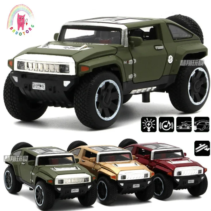 

Children 1:32 Proportional Hummer Concept Alloy Diecasting Inertial Return Off-road Vehicle Model Toy 4 Open-door Light Music