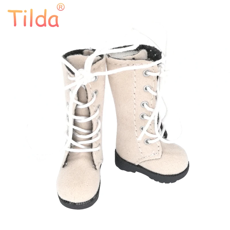Tilda 3,2 cm Puppenstiefel für Blythe-Puppenspielzeug, 1/6 Mini-Leder-hohe Stiefelschuhe für Blyth Azone-Puppe, lässiges Puppenschuhe-Zubehör – Detail 2