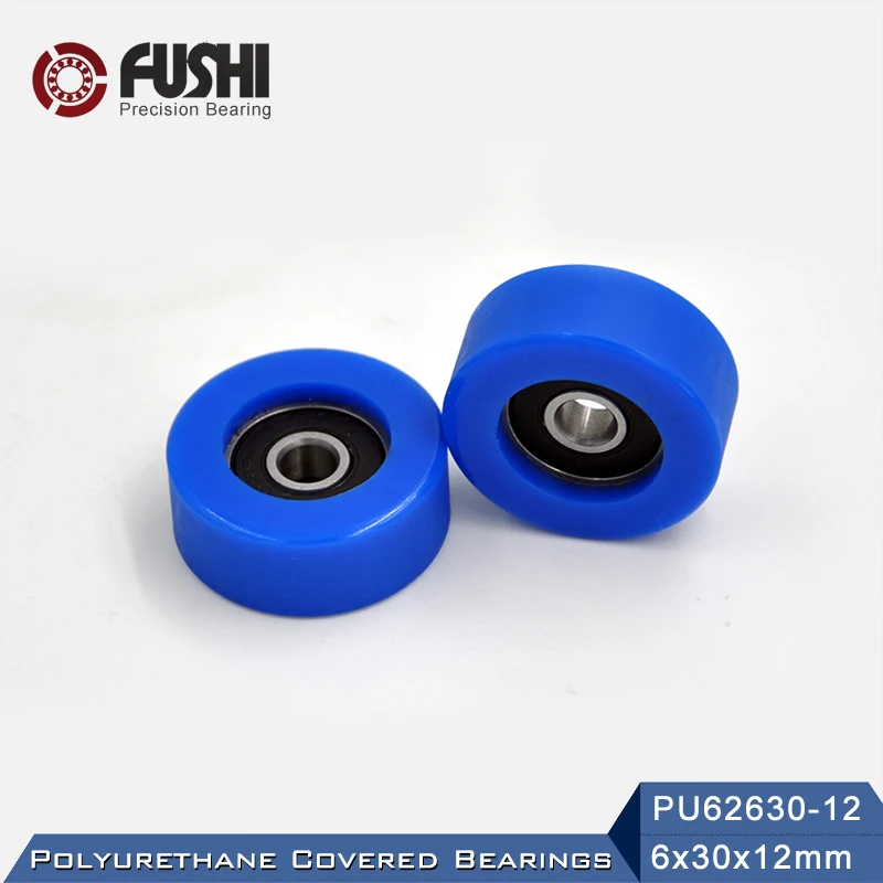 

PU 626 Polyurethane Covered Bearing 6*30*12 mm ( 2 Pcs ) Shaft 6mm PU62630-12 Urethane Cover PU626 Bearings