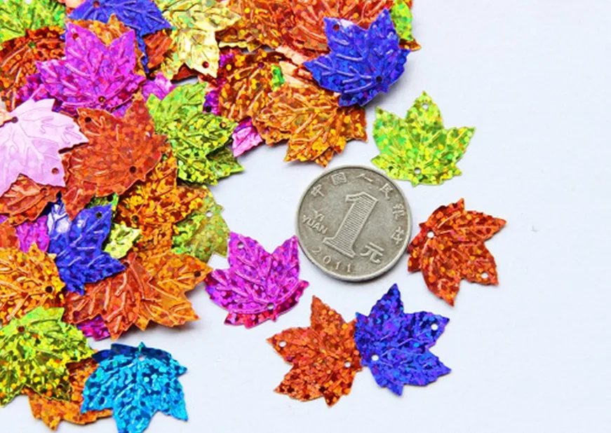 22mm Maple Leaf shape Sequin DIY clothing accessories dance clothes belly dance sequined