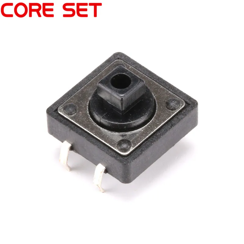 20Pcs/Lot 12x12x7.3MM Black rectangle Micro SwitchTouch Button Self-reset Button 12*12*7.3mm keys button DIP 4PIN