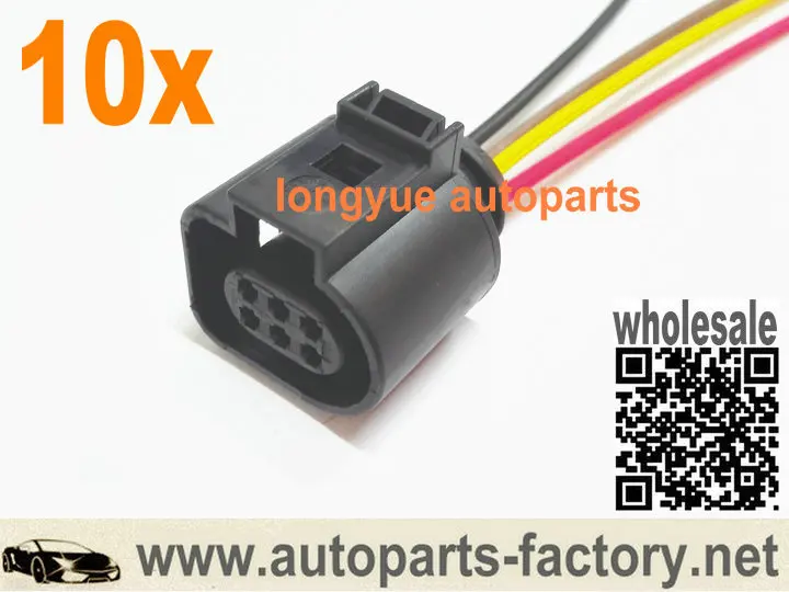 

Longyue 10pcs Cooling Fan Control Module Pigtail Connector Accessories for 98-99 Audi A4 Plug - 1J0 973 713 / 1J0973713 12"