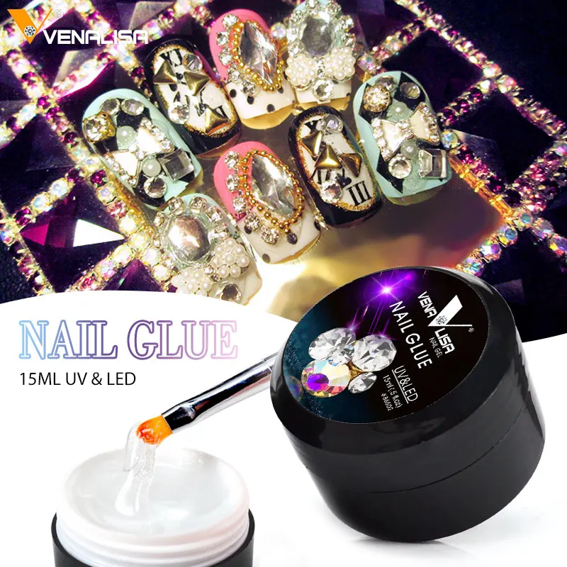 Nail Glue Diamond Stick Gel Firm Viscosity Gel Nail Art Design DIY Soak off UV Glue for LED Rhinestone Decoration Crystal Glue