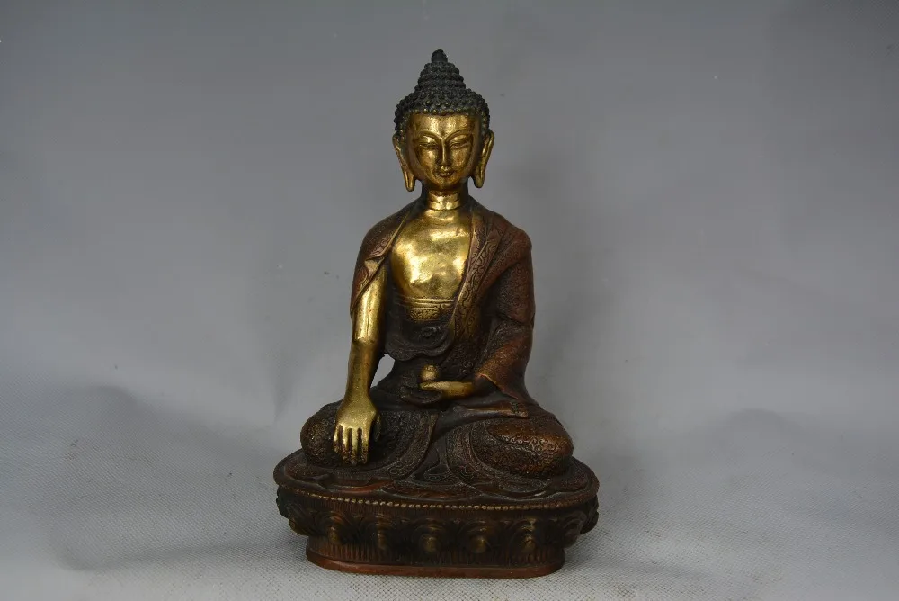 Rare Old Tibet copper gilt Medicine Buddha Statue/ Sculpture, good carving,#12,Best collection&adornment,Free shipping