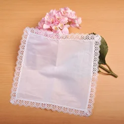 Pañuelo de encaje blanco personalizado para mujer, regalos de boda, decoración de boda, servilletas, 25x25cm, 1 ud.