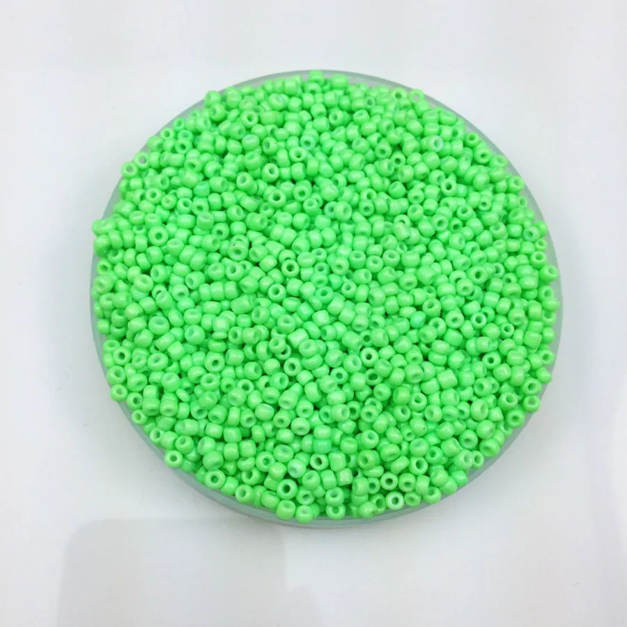 16g 1000pcs 2mm Solid Neon Colored Round Garment Beads Loose Spacer Cezch Glass Seed Beads Handmade Jewelry DIY Making Bead LS2M