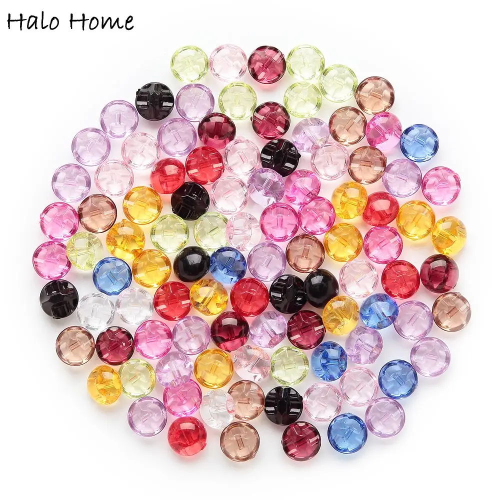 50pcs Shank Color Optional/Mix Mushroom Domed Round Acrylic Fabric Covered Buttons Home Sewing Scrapbooking Decor Clothing 12mm