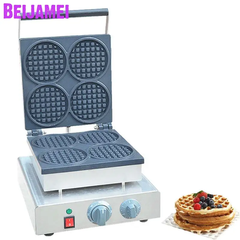 

BEIJAMEI Commercial Use Non-stick 110v 220v Electric Mini Round Waffle Maker Small Waffle Making Machine Price