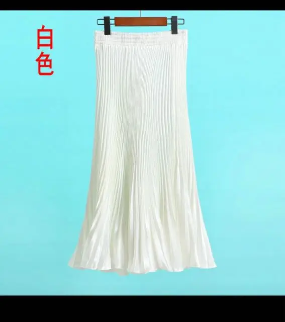 Free shipping High Waist Women Folded Casual Pastel bust Skirt 2020 Spring Summer Pleated Skirt Woman organist long Skirts w423