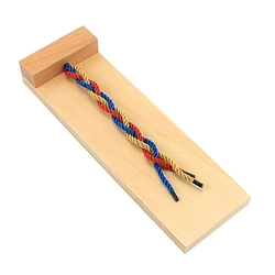 Montessori Infant Toys Practical Life Braiding Board Wood Colorful Geometry Braid Board Early Educational Toy for Children 2-4