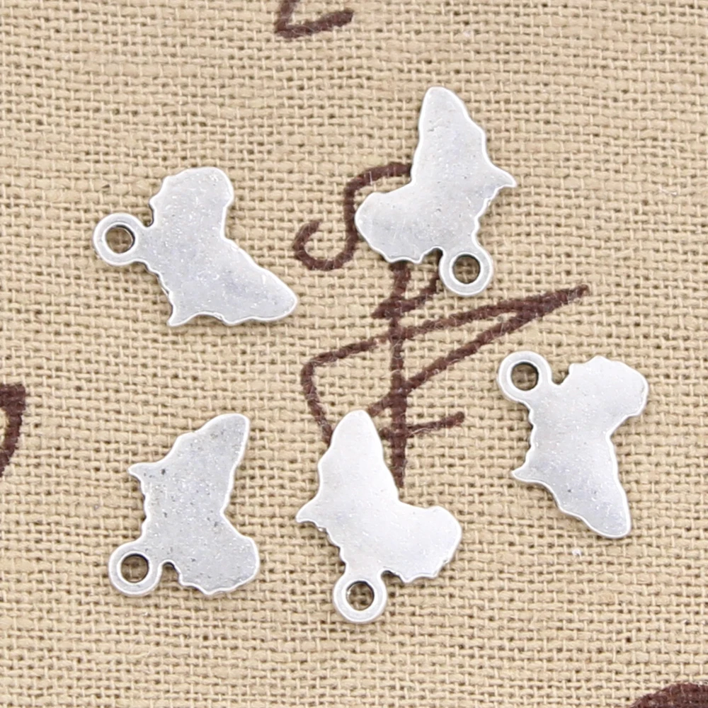 100pcs Charms Africa Continent Map 13x10mm Antique Silver Color Pendants DIYCrafts Making Findings Handmade Tibetan Jewelry