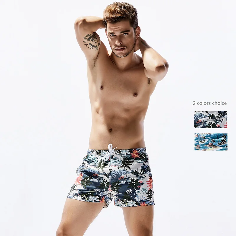 New Men\'s Swimwear Shorts Casual Summer Beach Pants Board Shorts Printed Quick Drying