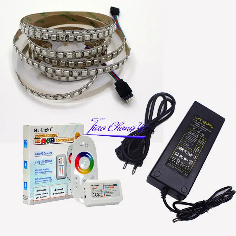 5M 12V 5050 120LED/M RGB LED Flexible Strip Light+2.4G RGB controller+10A power