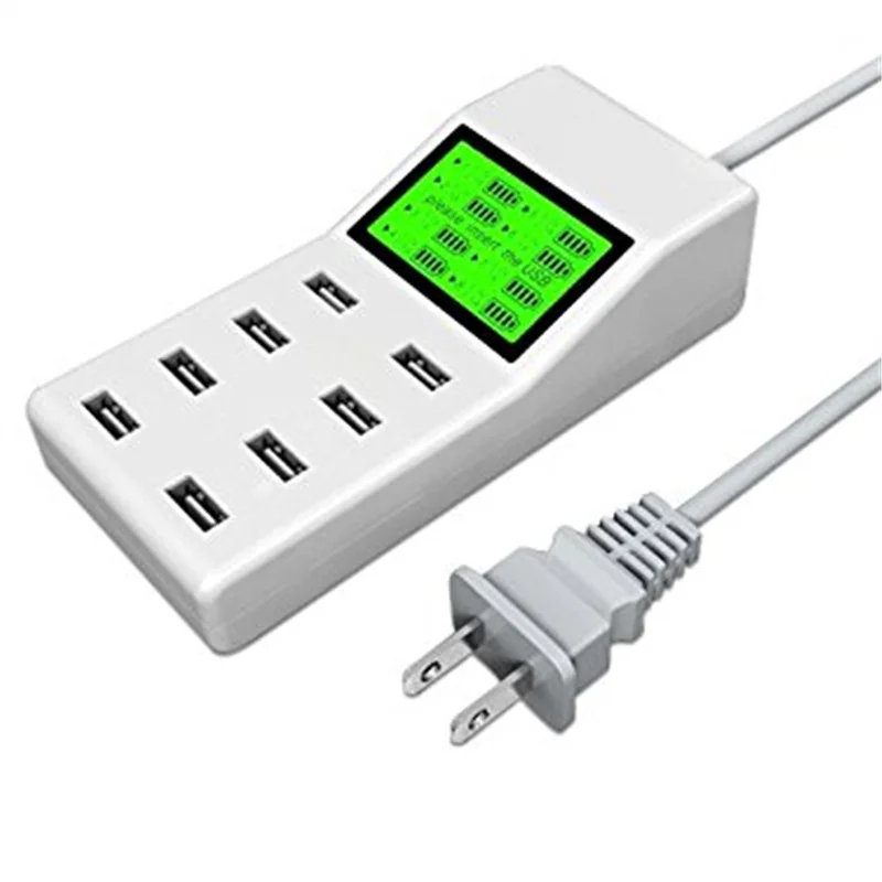 Зарядное устройство US EU UK с 8 Usb-портами и ЖК-дисплеем