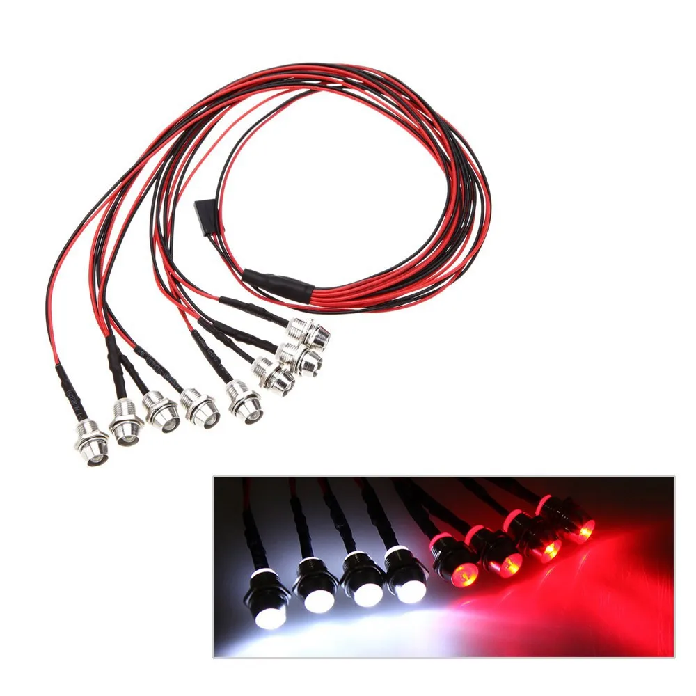 

8 Leds RC Model Drift Car LED Night 5mm headlamps headlights LED Light LED For RC Car