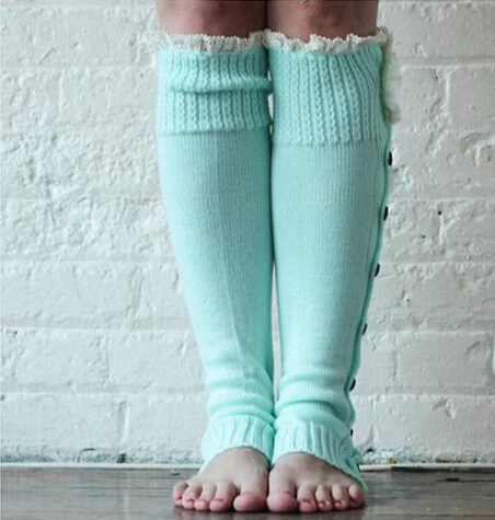 Free Shipping! leg warmers for women Button Down Boot Cuffs lace trim gaiters Boot Socks Knit/Crochet Leg Warmers 7colors