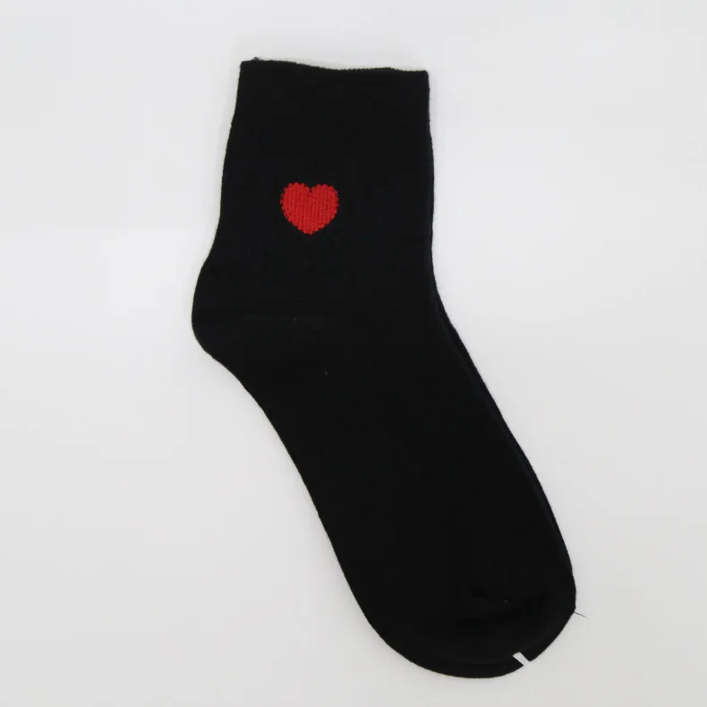 Korea Harajuku socks Women Embroidery Socks Women's Cute Candy Moon Crossing Heart Chinese Love Korean Love Pattern Cotton Sock