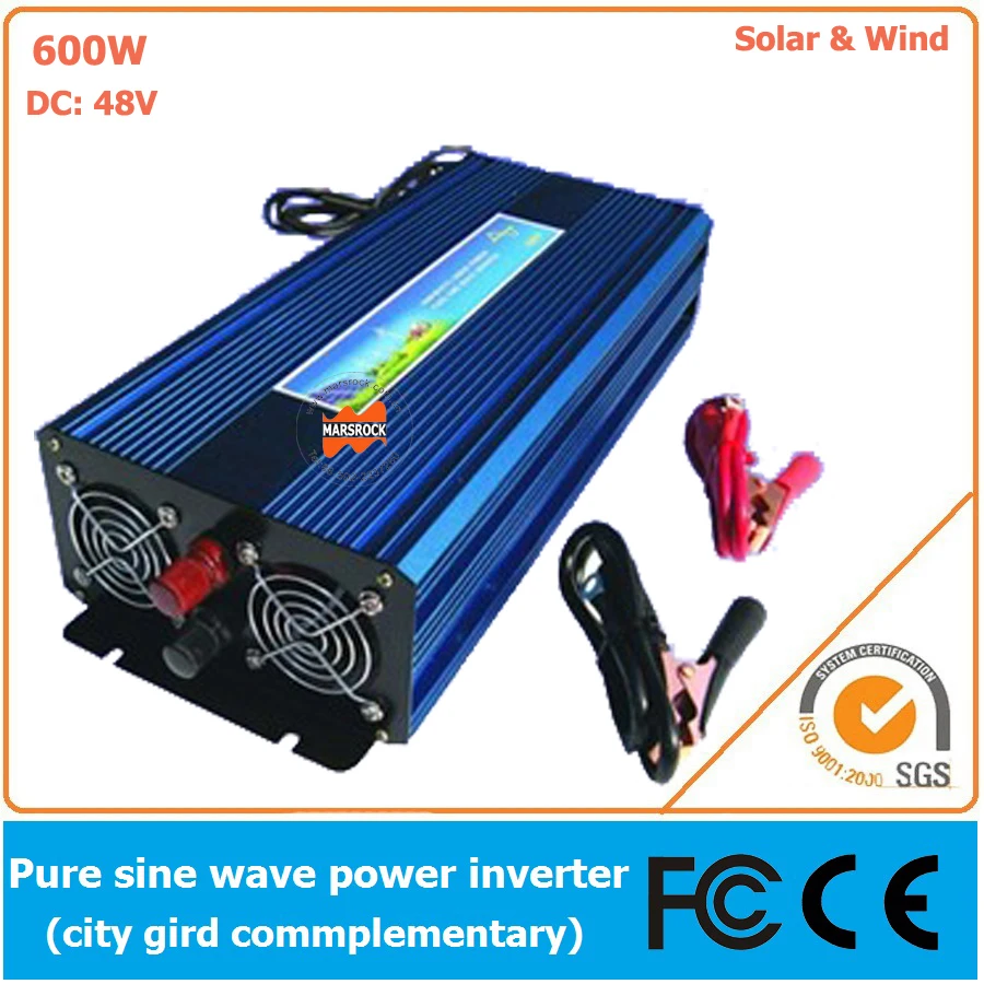 600W DC48 AC110V/220V, Off Grid Pure Sine Wave Solar or Wind  Inverter, City Electricity Complementary Power Inverter