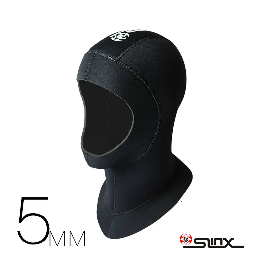 Slinx 5mm Neoprene Scuba Diving Hood With Shoulder Snorkeling Equipment Hat Cap Winter Swim Warm Wetsuit Spearfishing Swim Caps