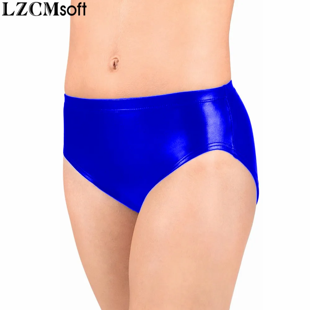 LZCMsoft Low Waist Shiny Metallic Dance Shorts Women Stretch Bottoms Girls Stage Performance Show Shorts Wet Look Underpants