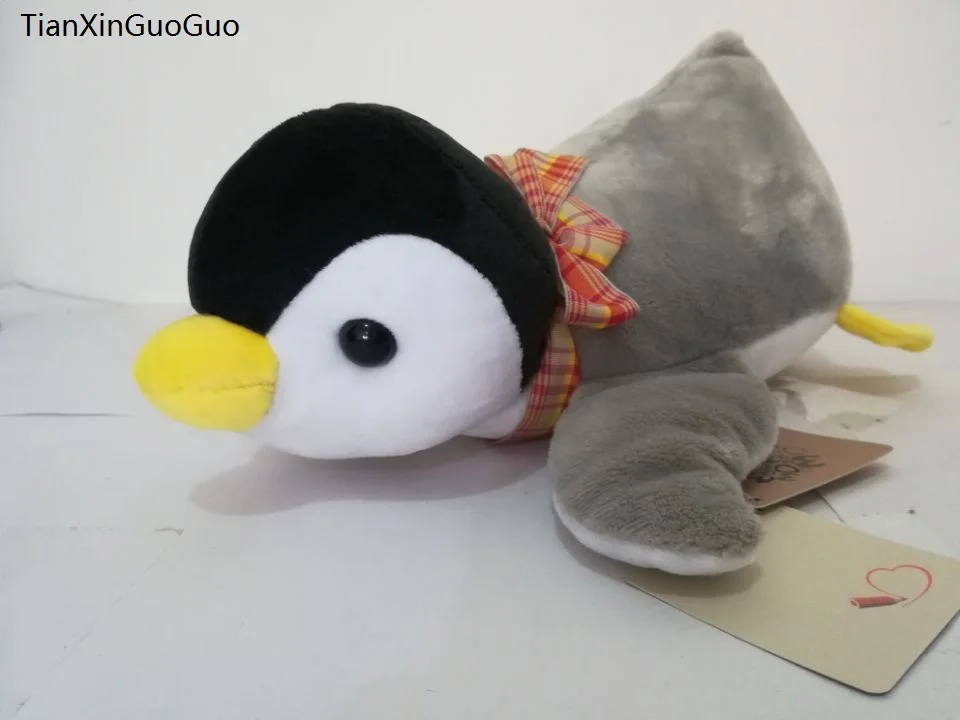 かわいい漫画の寝そべりペンギンぬいぐるみ寝そべりペンギン約-28-センチメートルソフト人形、誕生日ギフト-w2041