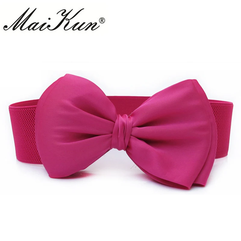 Maikun elastyczne suknie ślubne Bowknot pasy dla kobiet pasy Designer kobiety wysokiej jakości akcesoria ślubne Party Dress pasy