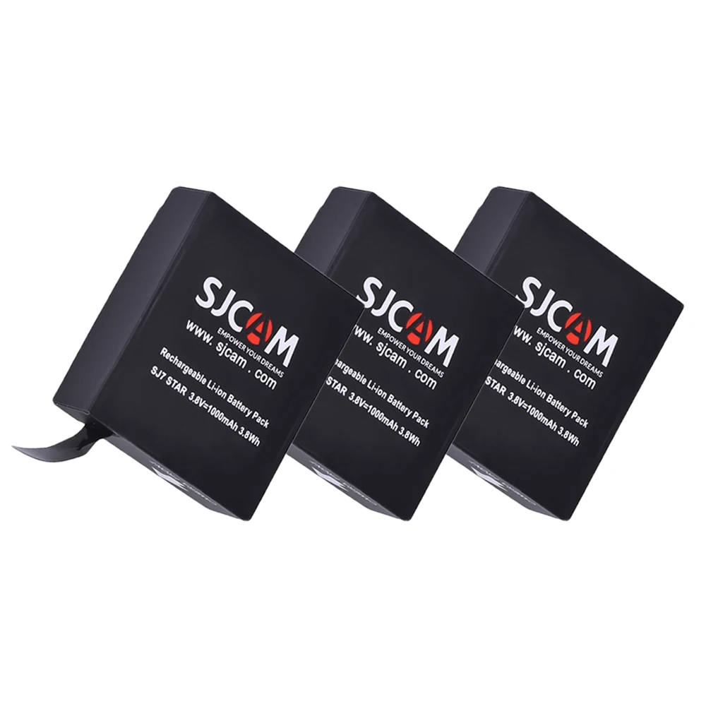 3Pcs 3.8V 1000mAh Original SJCAM SJ7 Star Battery + LED 3-Slots USB Charger for SJCam SJ7 Action Cameras