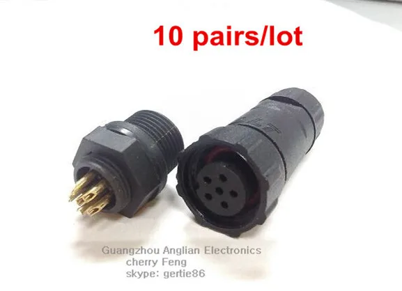 

Factory sell directly, IP68 waterproof connector 6 pin, M14 panel type, cable connector, can fixed on boxes