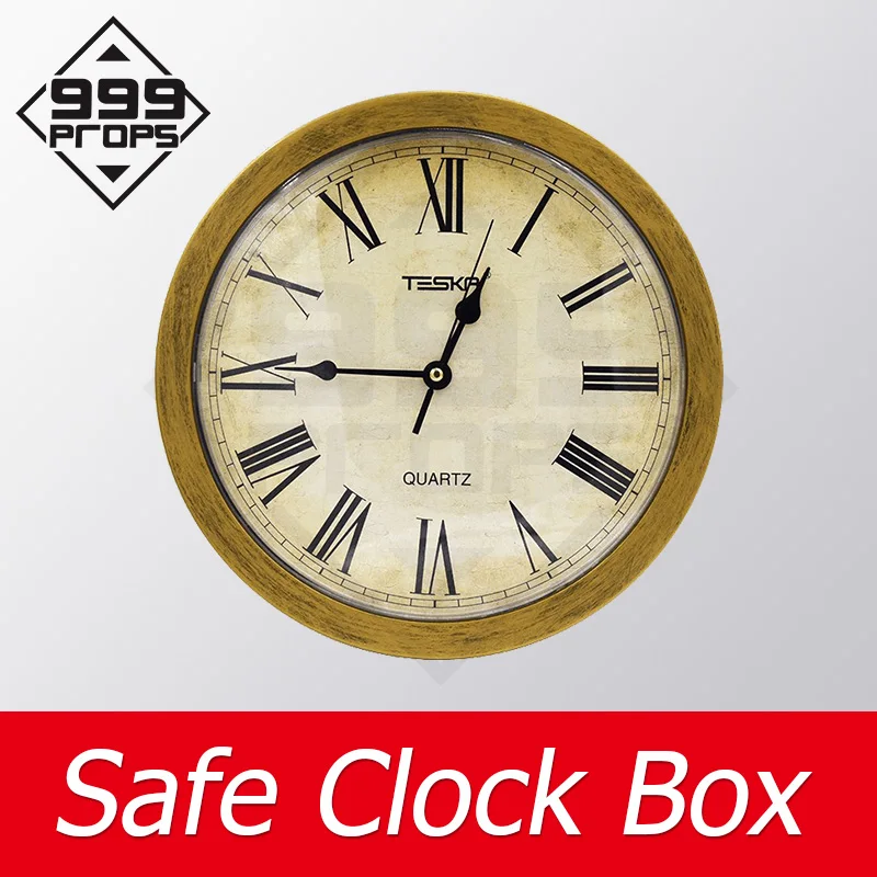 999PROPS wall clock box real life Escape room hide clues in unexpected box chamber supplier game item secret box