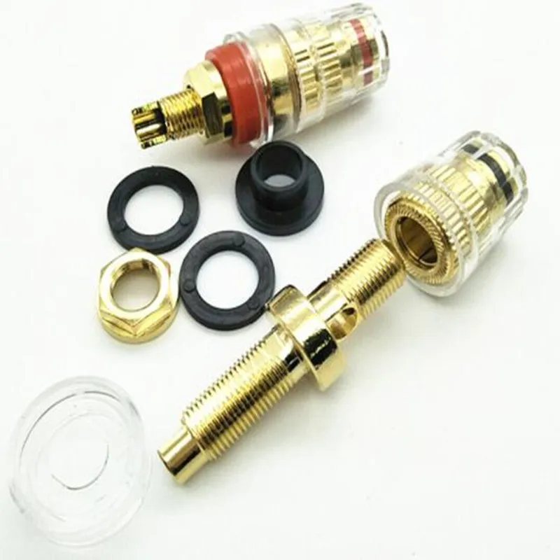 5pcs Copper - plated amplifier amp audio crystal terminal speaker terminal banana plugs and sockets