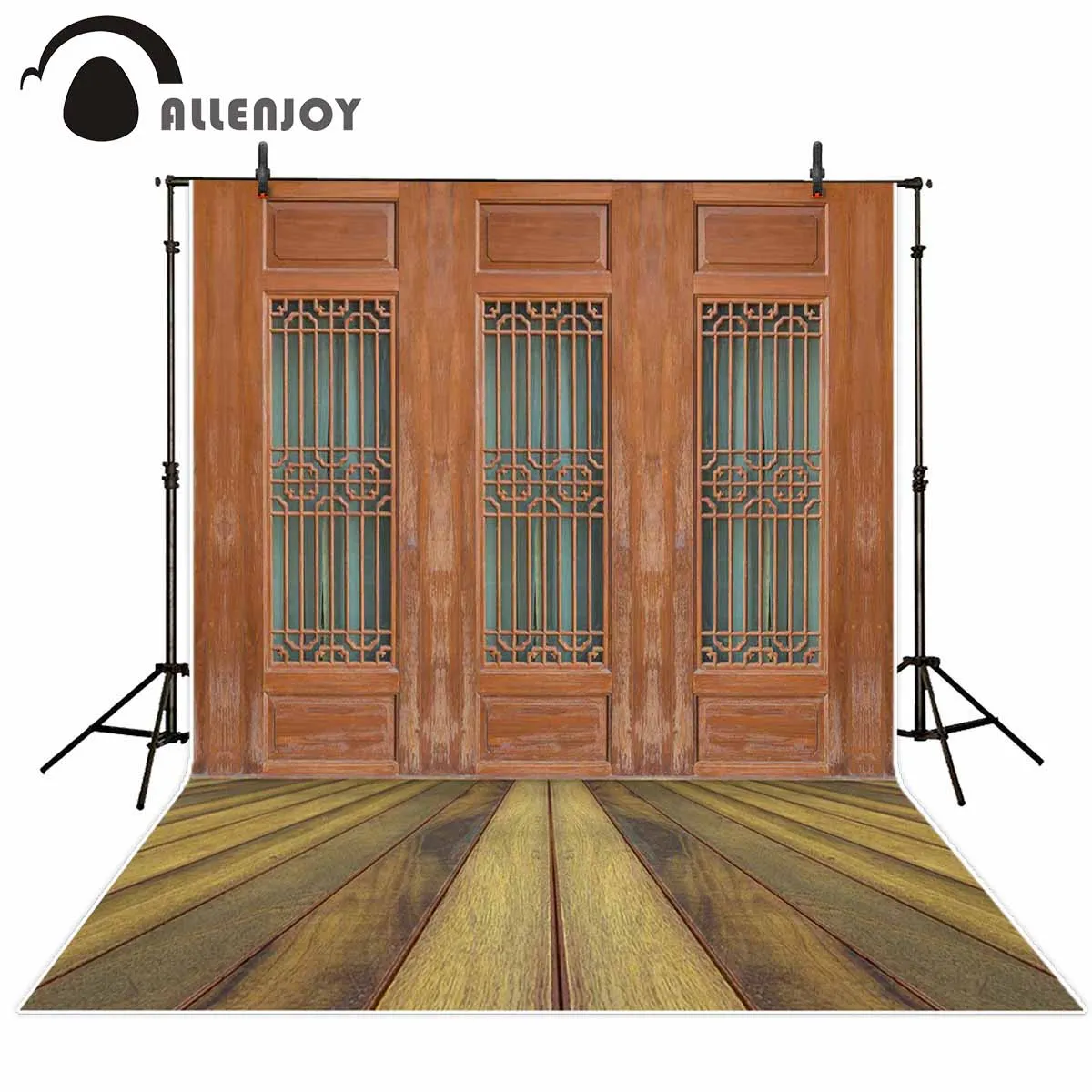 Allenjoy photography background vintage Chinese style wooden doors backdrop photo studio photophone photocall shoot decoration