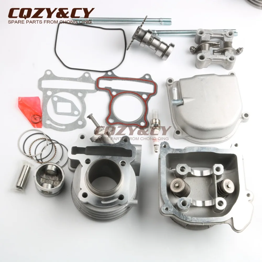 44mm 60cc NON EGR BIG BORE CYLINDER & Camshaft & Tensioner for PEUGEOT Kisbee 50 V-Clic 50 GY6 50cc 139QMB 4-stroke Scooter