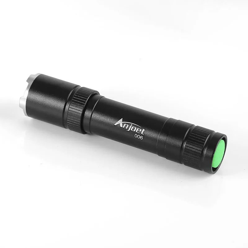 Anjoet Flashlight Waterproof 3-Mode Zoomable Tactical Flashlight Adjustable Mini LED Torch Portable Penlight for 18650 Battery