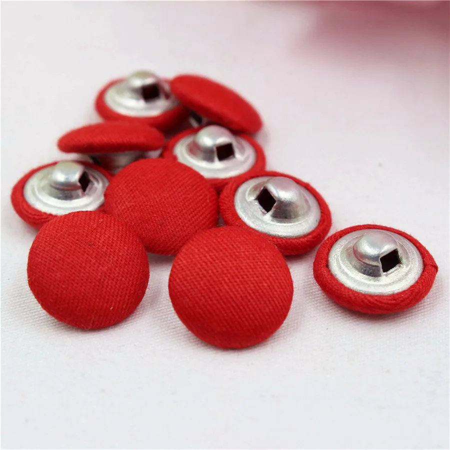 YJHSMY 10Style 100 pcs/Lot 15mm Solid Fabric Covered Cloth Buttons, garment accessories,Diy BK054