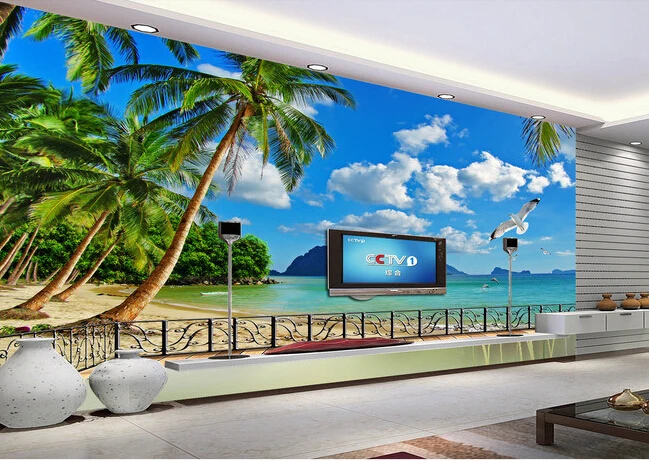 

Custom photo wallpaper, Hawaii beach murals for the living room bedroom TV background wall waterproof papel de parede