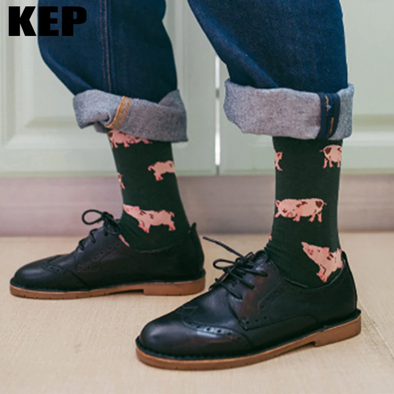 KEP Fashion Harajuku Japanese Cute Animal Pig Crew Women Socks Lovely Sweet Pink Cotton Socks High Quality For Girls Ladies