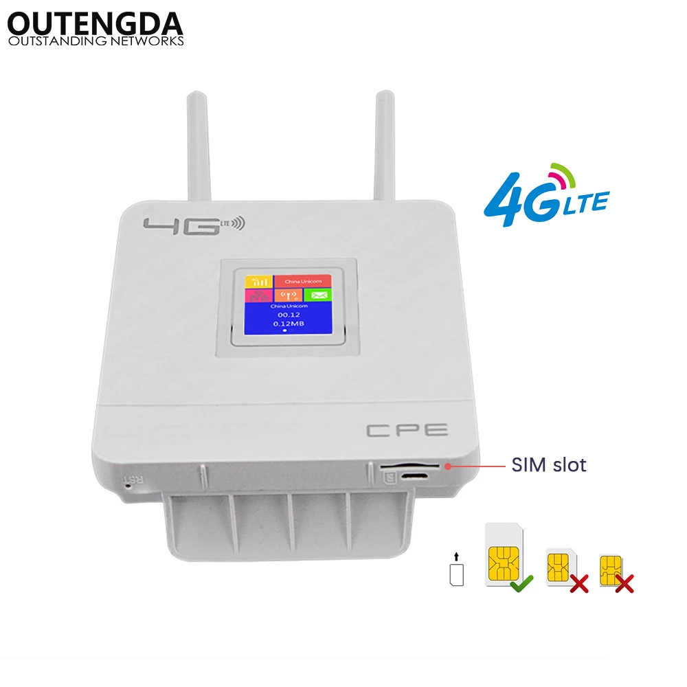 4G WiFi Router 300Mbps Wireless Wi-Fi Mobile CAT4 LTE/3G/4G Unlocked CPE Router with SIM Slot WAN/LAN Port Support Multi Bands