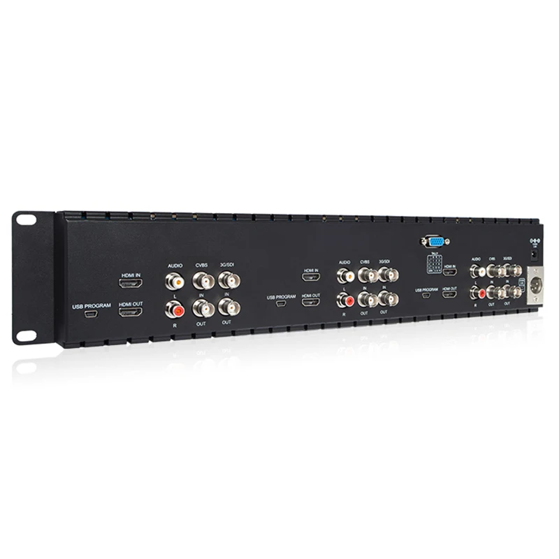 Feelworld T51 Triple 5 Inch 2RU LCD 3G-SDI HDMI Input Output Rack Mount Monitor Broadcast Level Quality Monitor