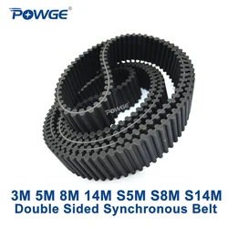 POWGE 3M 5M 8M 14M S5M S8M S14M Double Sided Synchronous belt Customized all kinds of HTD3M HTD5M HTD8M Double Teeth Timing Belt