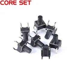 40Pcs/Lot 6x6x8MM 4PIN Tact Micro Switch Touch Button Self-reset Button 6*6*8mm High Quality Plug-in keys button DIP