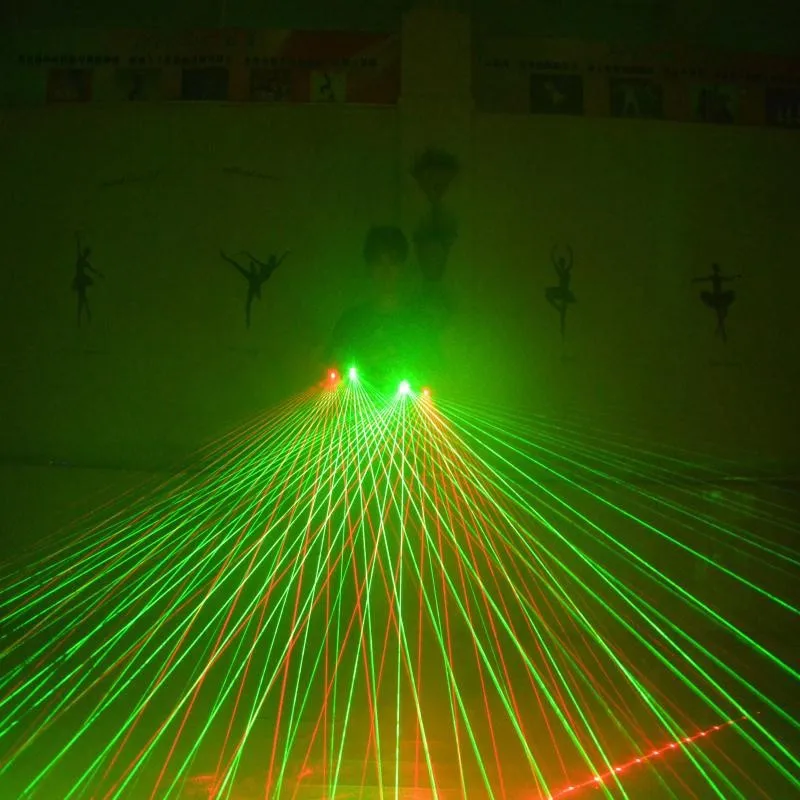 

Hot Sale Led Light Green Red Laser Gloves DJ With 5Pcs Lasers For Laserman Show Dance Club Halloween Free Shipping