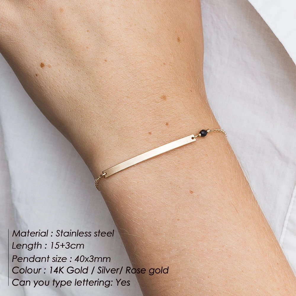 Graveren Naam Dames Meerlagige Armband Voor Vrouwen Gepaarde Rvs Armband Beste Vriend Vrouwelijke Pols Armband Sieraden