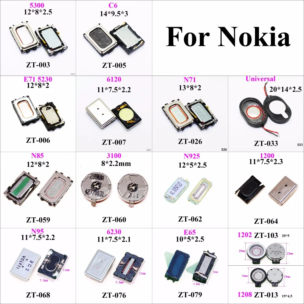 

ChengHaoRan 1x Speaker Buzzer Earpiece Ringer for Nokia E71 N85 N925 N73 N95 E65 1208 5300 C6 6120 1606 3100 6230 6288 phone