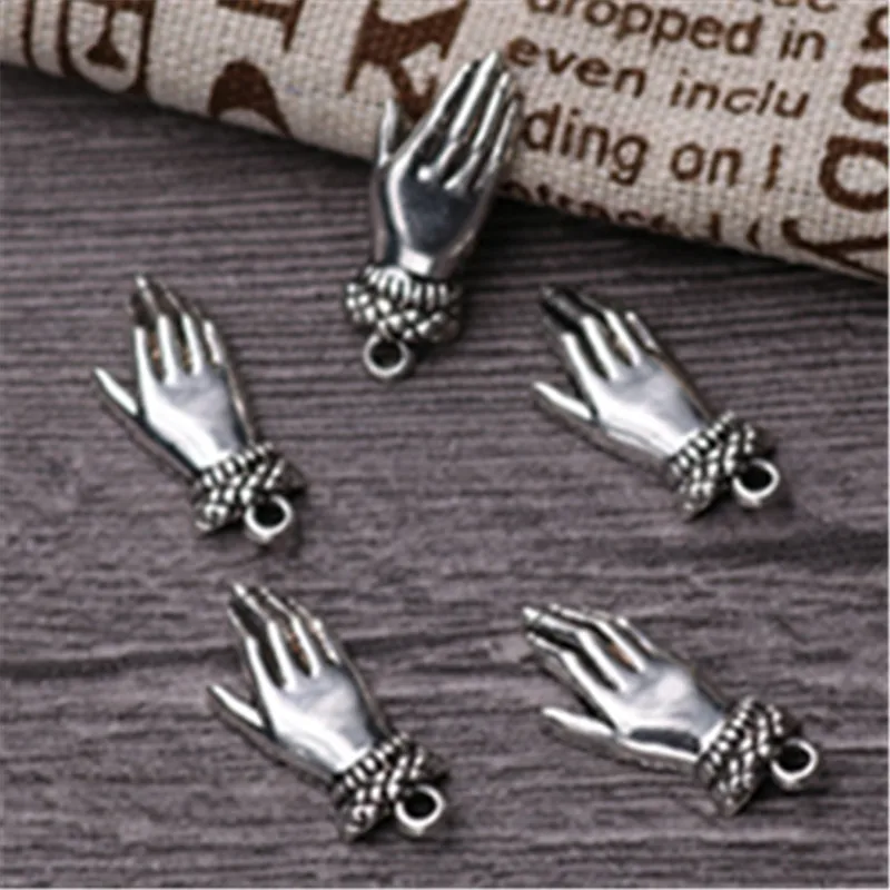 10pcs Silver Plated Beauty\'s Little Hands Alloy Pendant Earrings Bracelet Accessories DIY Charms For Jewelry Crafts Making A891