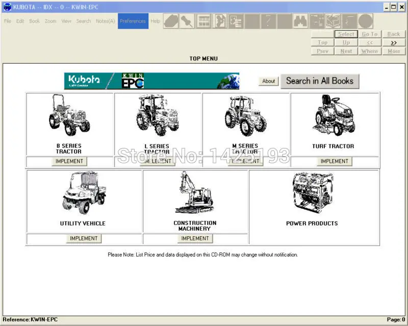 Kubota pare parts catalog 2006