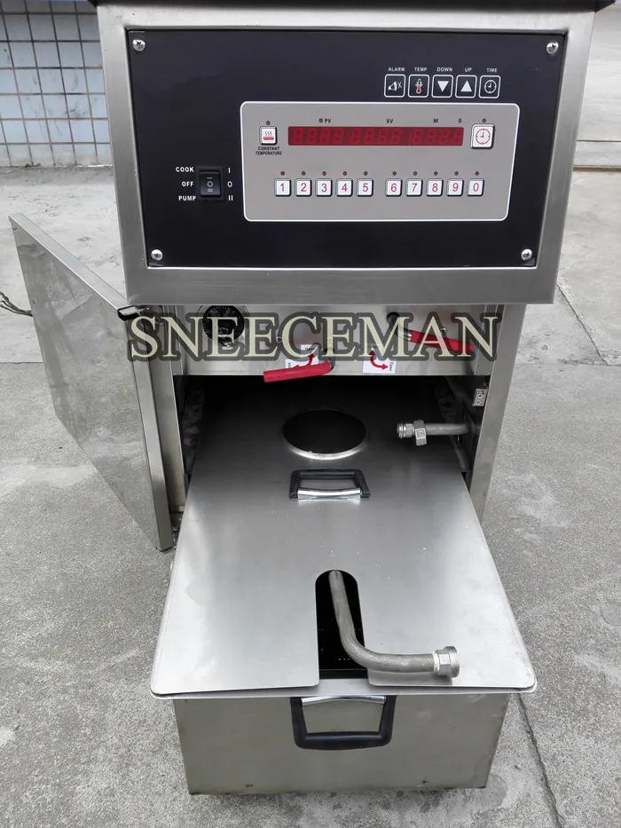 25L الاستخدام التجاري الغاز البطاطس المقلاة العميقة ضغط الدجاج البطاطس المقلية المقلاة