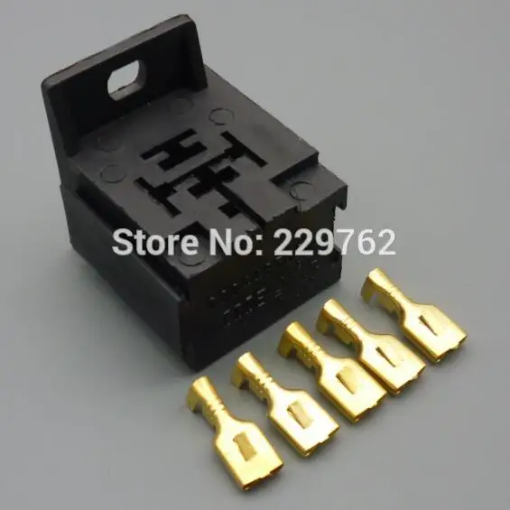 Shhworldsea 6.3MM car auto Relay Mount Holder Base suit 4 pin 5 pin automotive relays connector plug auto relay socket 12V 24V