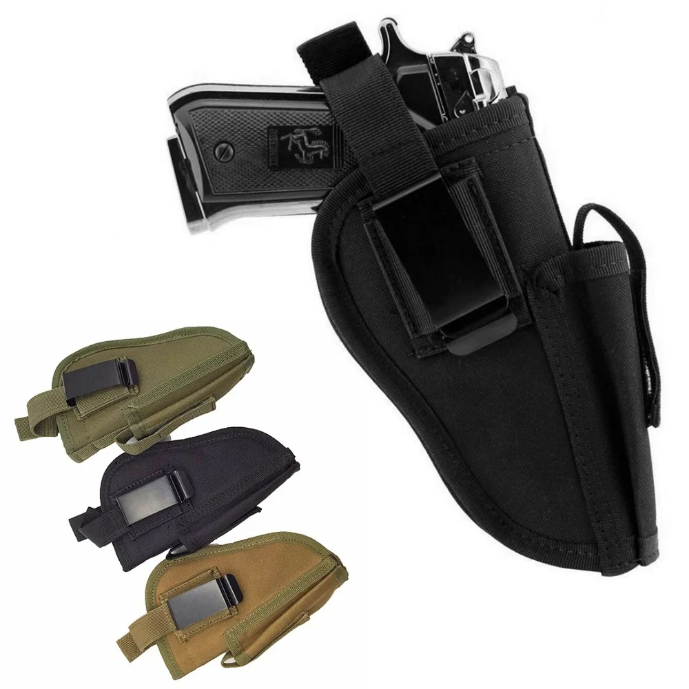   Tactical Hand Gun Holster Right Left Interchangeable Concealed Belt Holster Magazine Pouch Hunting Bag