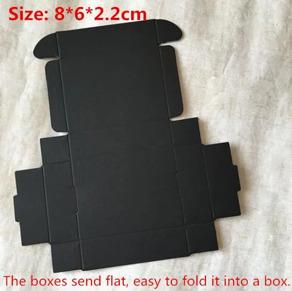 

100pcs/lot-8*6*2.2cm Black Paperboard Party Box Craft Gift Packing Boxes Candy box Cosmetic Handmade Soap Package Box